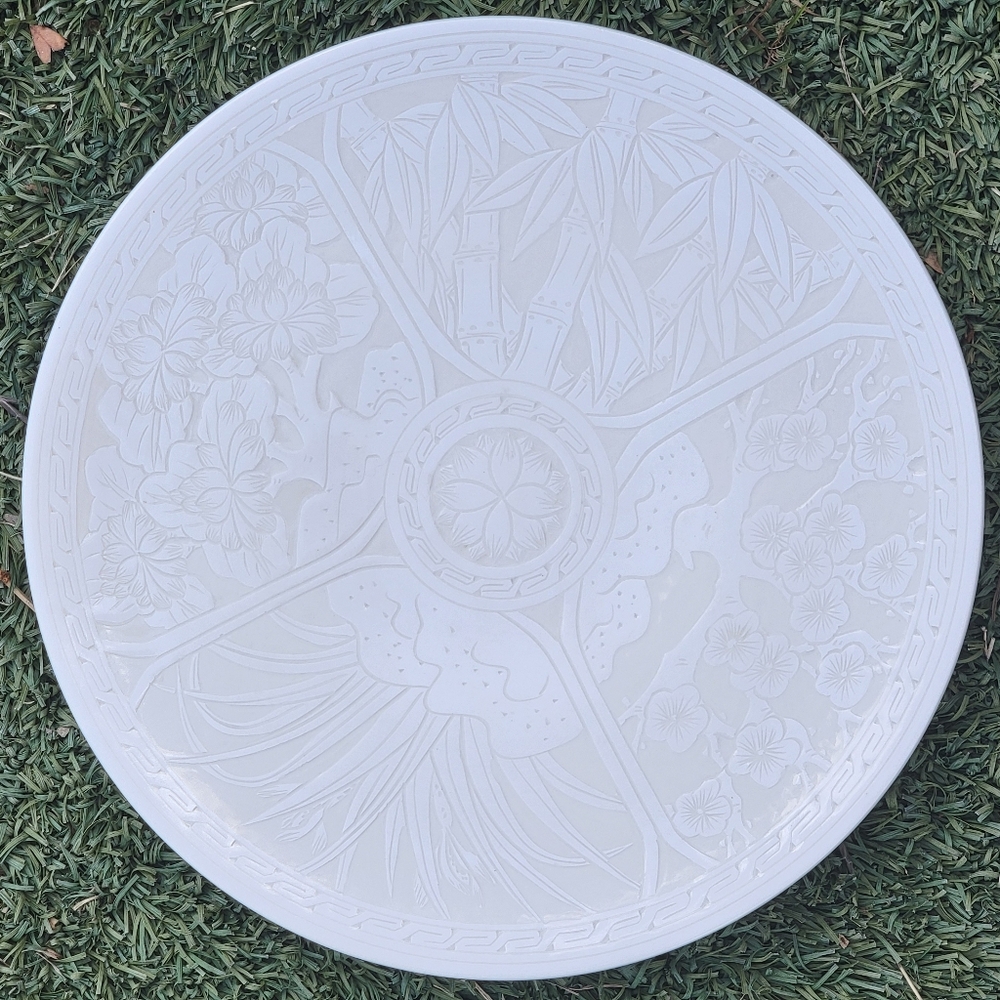 Vintage Decorative Plate Chinoiserie 19th Century Ming Dynasty Ivory